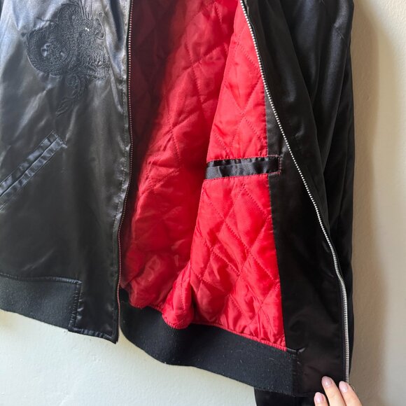Vintage Japanese Satin Bomber Jacket, Black, Small - Picture 4 of 6